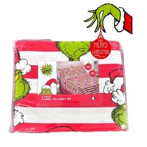 🎄The Grinch 4 PIECE FLANNEL 100% COTTON FULL SHEET SET